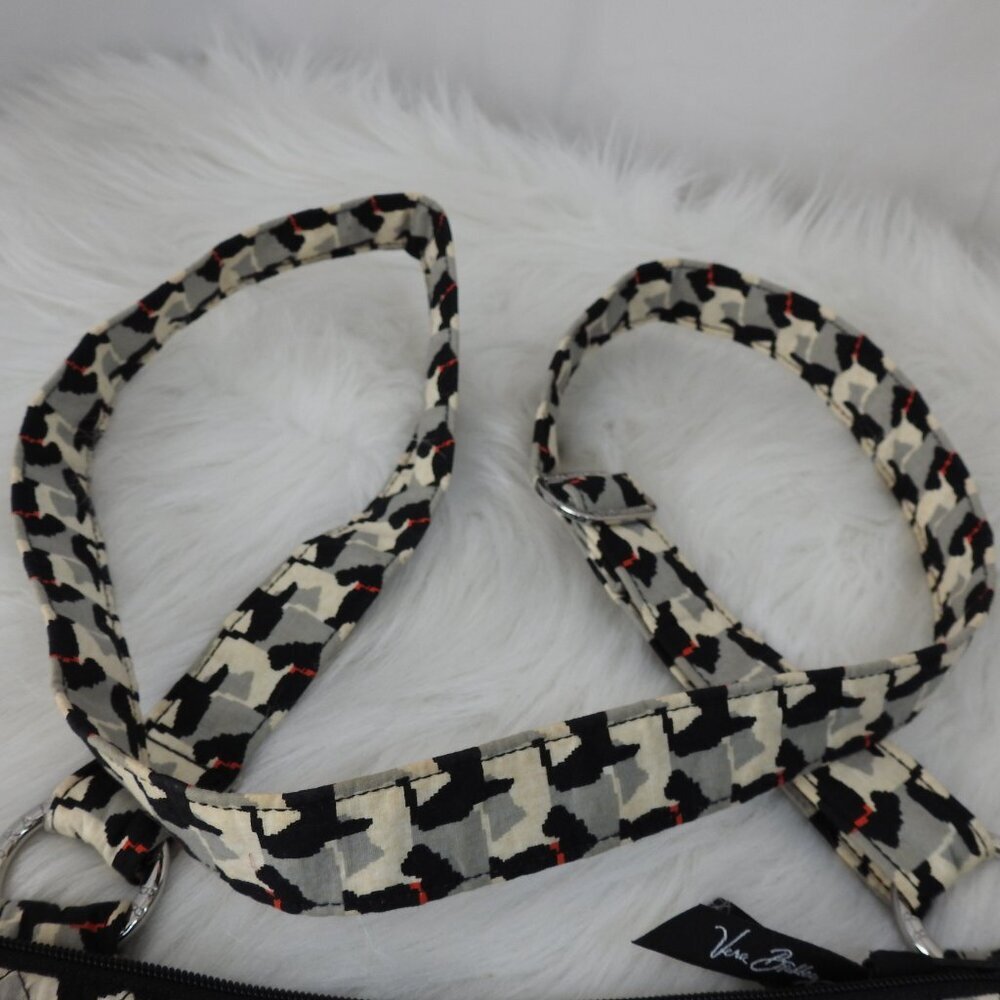 Crossbody Vera Bradley Triple Zip Hipster Black & White Scottie Dog Retired - Picture 3 of 4